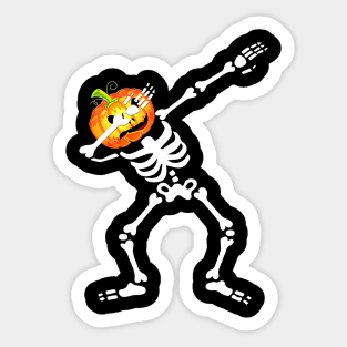 Funny Dabbing Pumpkin Halloween Sticker